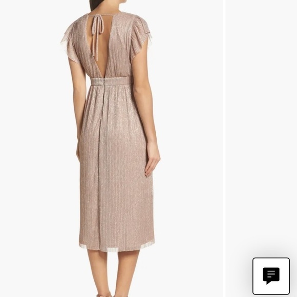 Chelsea28  Women’s Pink Peach Metallic Midi Dress size S - Picture 9 of 12